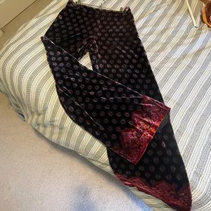 Trina Turk Velvet Bell Bottom Pants / Trouser